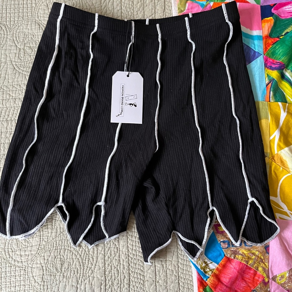 COPY - Fashion Brand Company black leaf shorts
